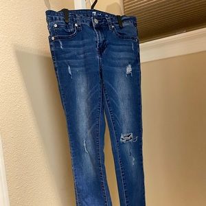 Girls 7 for all mankind distressed jeans size 10